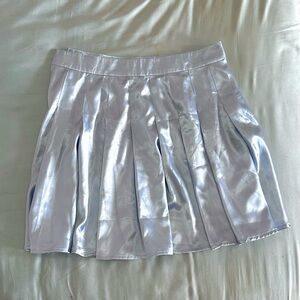 Princess Polly Pleated Satin Skirt - light Baby Blue